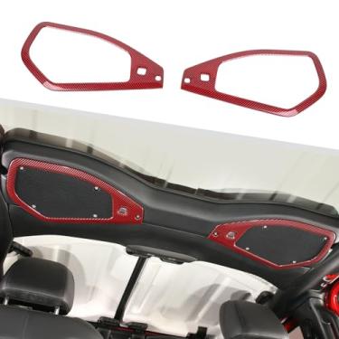 Imagem de Jimen Capa para alto-falante JL/JT, 2 peças de capa de acabamento de alto-falante superior de teto, acessórios internos compatíveis com Jeep Wrangler JL JLU e Jeep Gladiator JT 2024+ (fibra de carbono