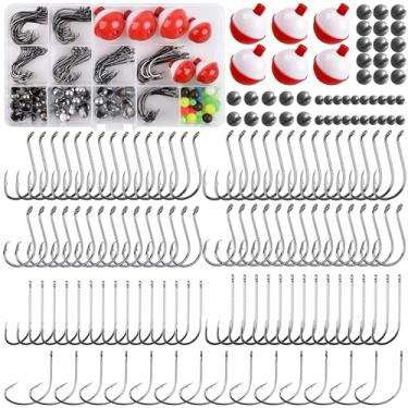 Imagem de Kit de equipamentos de pesca de água doce, 186 peças, caixa de equipamentos de pesca incluída, anzóis de pesca, bobinas de pesca, chumbada, pesos, acessórios de pesca para iniciantes para crianças