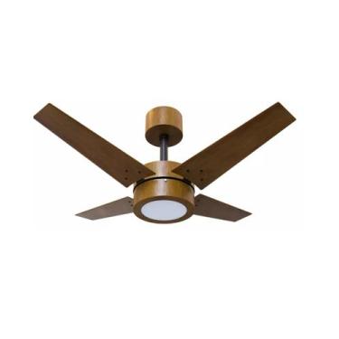 Imagem de Ventilador de Teto Luxo Led Madeira Led 3000k 110v+ Controle - INFINIT