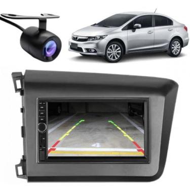 Imagem de Central Multimídia 2 Din Mp5 Honda New Civic Câmera Moldura Grafite - 