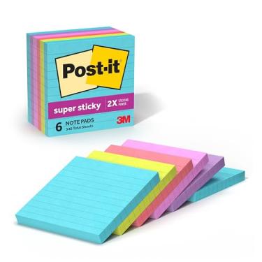Imagem de Post-it Notas super adesivas, 10 x 10 cm, 6 blocos, 2x The Sticking Power, Supernova Neons, cores brilhantes, reciclável (675-6SSMIA)