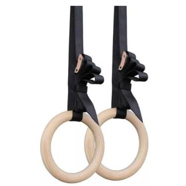 Imagem de Kit 2 Argolas De Suspensão Olímpica Madeira Academia Fitness - IMPORT