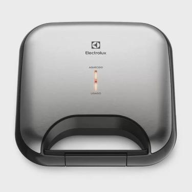 Imagem de Grill Sanduicheira Electrolux em Aço Escovado, Antiaderente, com Alça - ESG20