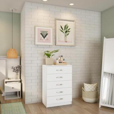 Imagem de Cômoda Deméter 5 Gavetas Evidência Branco - Mobly