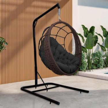 Imagem de Cadeira Balanço Ninho Suspenso em Corda Náutica Luxo com Suporte - Ace