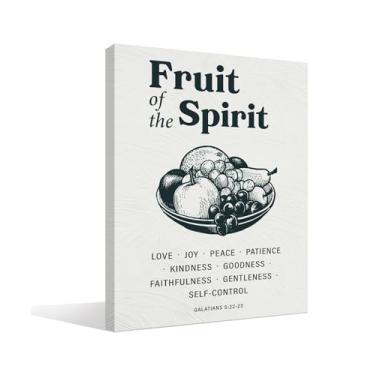 Imagem de OXW Arte de parede do fruto cristão do espírito, versículos bíblicos, decoração de parede, Gálatas 5:22-23, pintura de impressões bíblicas para decoração de cozinha, sala de casa, 28 x 35,5 cm