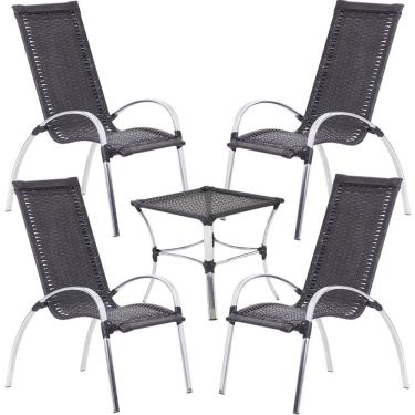 Imagem de  Jogo de Mesa e Cadeiras de Alumínio Trama 