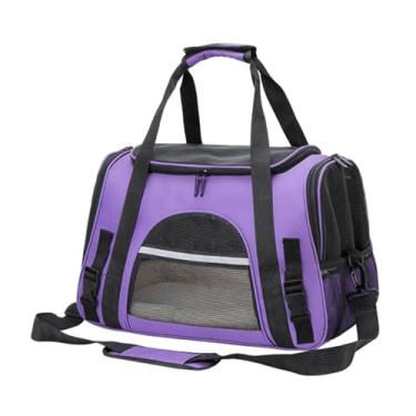 Imagem de Gralara Bolsa de Transporte para Animais de Estimação, Bolsa de Transporte para Gatos, Macia, Grande Capacidade, com Zíper, Bolsa de Viagem para Animais de Es, Roxo