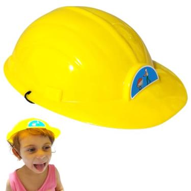 Imagem de Capacete Infantil Brinquedo Profissão Bombeiro Engenheiro Policia (1, engenheiro amarelo, M)