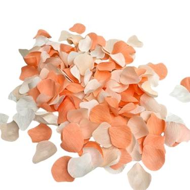 Imagem de Mybbshower 600 Peças De Pétalas Rosas Papel Crepom Para Damas Honra, Centro Mesa Romântico Chá Bebê E Decoração Dia Dos Namorados (Branco Pêssego)