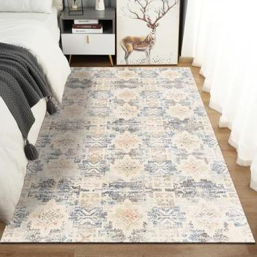 Imagem de Tapete de imitação de caxemira para decoração de casa, mesa lateral para sala de estar, tapete de chão macio e confortável para quarto (140 x 200 cm, 55 x 79 polegadas/FFYR-297)