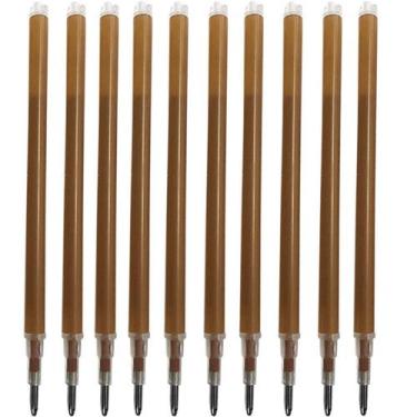 Imagem de 10 Refil Caneta Apagavel Tecido Papel Costura Escolar Marrom - Evolver