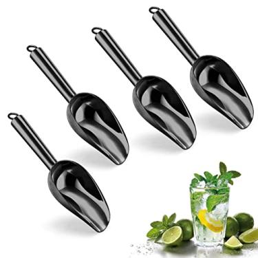 Imagem de Herogo Conjunto De 4 Mini Colheres Gelo 3 Oz, Pequena Colher Aço Inoxidável Para Doces/Farinha/Feijão/Ração Animais Estimação/Cubo Gelo, Metal Utilitárias Cozinha, Bar, Festa, Casamento, Lavável Na