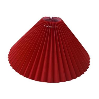 Imagem de Bothyi Abajur plissado para piso, abajur E27, base para iluminação, luminárias, para cozinha, Vermelho