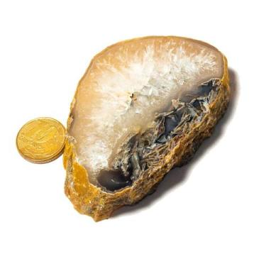 Imagem de 01 Chapa de Ágata Pedra Natural 100 a 200g 8 a 9cm Tipo B - Cristaisde