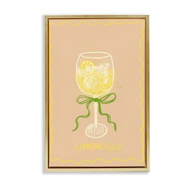 Imagem de Stupell Industries Arte de parede Limoncello com fita emoldurada dourada flutuante por Florentina Dolci, 53 x 78 cm