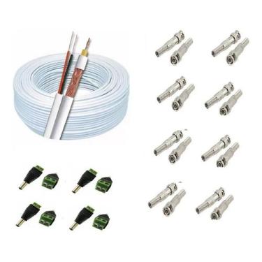 Imagem de Kit Instalação 8 Câmeras De Segurança Cabo Cftv E Conectores - Connect