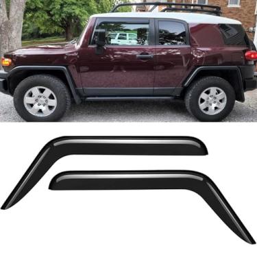 Imagem de Puermto Defletores de vento de janela lateral à prova de chuva para Toyota FJ Cruiser 2007-2014, conjuntos de protetor de chuva de sol com fita, viseiras de janela bonitas para carros, defletor de