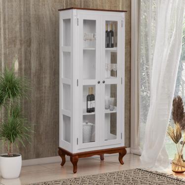Imagem de Cristaleira 2 Portas Vidro Madeira Versalhes Branco