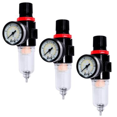 Imagem de 3 Filtros de Ar Eliminador de Água com Regulador de Pressão e Manômetro 1/4 Rotta 376 Afr-2000 4002