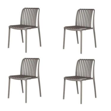 Imagem de Kit 4 Cadeiras Empilhável Inmetro sem braço Cancun Gávea Fratini 49 cm