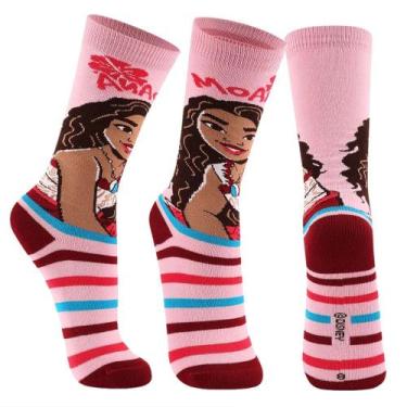 Imagem de Meia Infantil Lupo Princesas Disney  Moana, Elsa, Cinderela, Jasmine, 