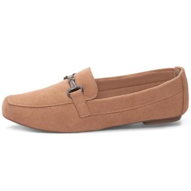 Imagem de EMILY ONLINE, Sapato Mocassim Feminino Camurça Bico Fino Confortável Casual Elegante com Bridão (Rosê, BR, Adulto, Numérico, 37)