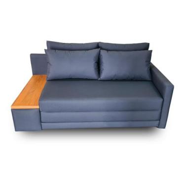 Imagem de Sofá Cama Casal com Tampo Lateral Esquerdo Tecido Impermeável Acquablo