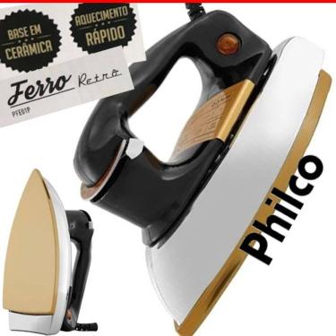 Imagem de Ferro de Passar Roupa Philco a Seco 1000w Antigo PFE01P Retrô