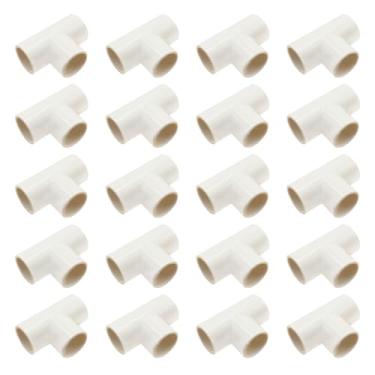 Imagem de VIKKSAER 20 peças 3/10.2 cm Tee 3 Way conector de acessórios de tubo de PVC, adaptador de acoplamento Schedule 40, para suprimentos de água, construir, móveis, prateleira de jardim, estufa
