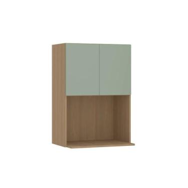 Imagem de Armário de Parede Modulado 60cm com Nicho de Micro-ondas 2 Portas Slim