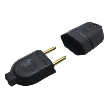 Imagem de Kit 5 Plugue Pino Macho 10a 2p + 5 Tomada Fêmea 10a Preto - G3