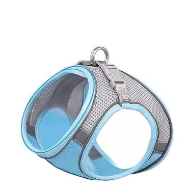 Imagem de Coleira de Cachorro Peitoral Trela Para Cães Cão Cachorros e Gatos Pet Colete Com Guia Malha de Náilon(Azul,XS 1.5-3kg)