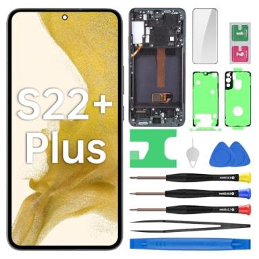 Imagem de BESJMYT Substituição de tela AMOLED para Samsung Galaxy S22+ Plus com moldura preta Phantom OLED Display Touch Digitalizador, montagem completa, vidro fixo com kit de ferramentas de reparo SM-S906U