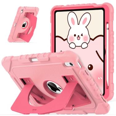 Imagem de OKP Capa infantil para iPad de 11 polegadas (A16) 2025/10,9 polegadas (10ª geração) 2022, capa protetora resistente à prova de choque para iPad de 11ª/10ª geração com suporte embutido, suporte de