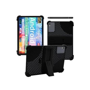 Imagem de Capa para tablet JJGJ TAB10 Android de 10 polegadas, design WUNIAK oco nas costas, dissipação de calor, à prova de choque, leve, suporte ajustável, capa de silicone e capa macia adequada para crianças