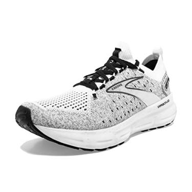 Imagem de Brooks Tênis de corrida masculino Glycerin 20 Stealth Fit, Branco/cinza/preto, 9