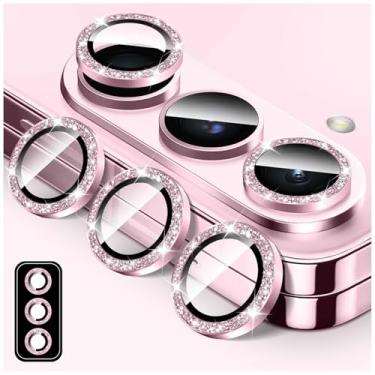 Imagem de LucBuy Protetor de lente de câmera Bling para Samsung Galaxy Z Fold 6, adesivos de filme de cobertura de câmera de vidro temperado, protetor de tela de anel de metal individual de alinhamento