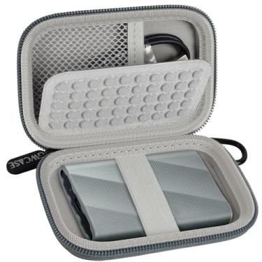 Imagem de Capa compatível com disco rígido externo Samsung T9/ T7/ T7 Shield SSD portátil de 1 TB 2 TB 4 TB, suporte organizador de transporte de viagem para unidades de estado sólido e cabo USB (apenas caixa