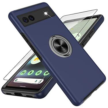 Imagem de Gritup Capa Para Google Pixel 6A - Protetor De Tela Hd, Telefone À Prova Choque Com Suporte Anel Magnético 360, Azul
