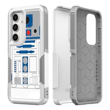 Imagem de Candykisscase Capa para Samsung Galaxy S24, R2D2 Astromech Droid Robot Padrão Absorção de Choque PC Rígido e Interior Silicone Híbrido Camada Dupla Armadura Defender Capa para Samsung Galaxy S24