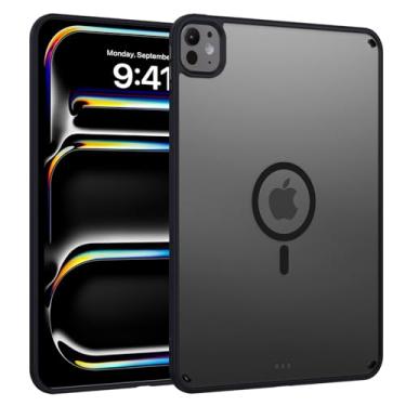 Imagem de BENTOBEN Capa magnética para iPad Pro 2024 de 11 polegadas M4 (5ª geração), traseira fosca translúcida, fina, macia, amortecedora, leve, à prova de choque, para mulheres, meninas, meninos, capa para