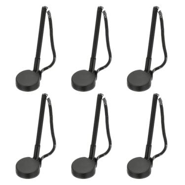 Imagem de PATIKIL 6 canetas seguras com corrente adesiva e suporte de caneta de segurança, canetas de balcão de recepção, caneta de mesa refis de tinta preta para mesa, local de trabalho, escritório, casa, base