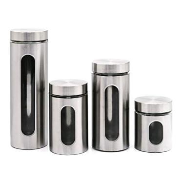 Imagem de Jogo 4 potes Inox com visor vidro Ana Maria Braga - Souk