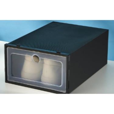 Imagem de Kit 10 Caixa Organizador Para Tênis Sapatos Multiuso Empilhável Tampa Flip Feminino Masculino(Preto)