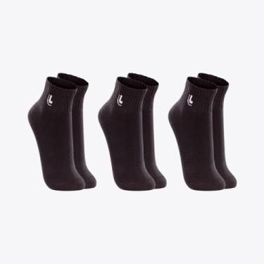 Imagem de Kit 3 Pares de Meias Lupo Cano Médio 03223-089, Preto, Preto, Preto, M