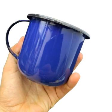 Imagem de Jogo 4 Canecas Esmaltada Agata Nº 6 160ml Cores Produto Nacional (AZUL-MARINHO)