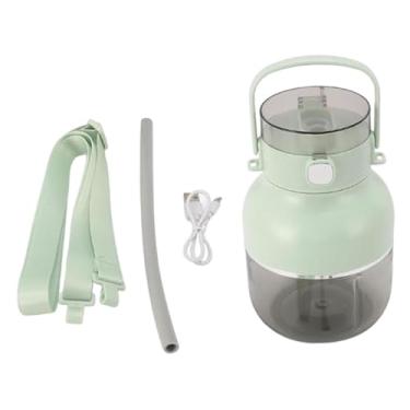 Imagem de KiBcsLic Liquidificador de Smoothie 500ml, Mixer Pessoal, Recarregável por USB, 6,3 x 8,3 polegadas, com Alça de Transporte, 70W, para Cubos de Gelo Pequenos, Verde