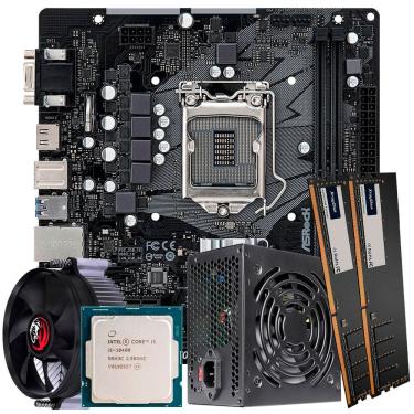Imagem de Kit Montagem de Computador, Placa Mãe ASRock LGA 1200, Processador Core i5-10400, Memória 16GB DDR4, Fonte ATX 350