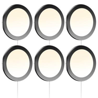 Imagem de VST Mini painel de iluminação sob armário 10 cm 12 V 2,5 W (total 15 W) com interruptor de regulação sem fio, luz de disco de montagem em superfície para cozinha, van, caminhão, carro, galera, 6